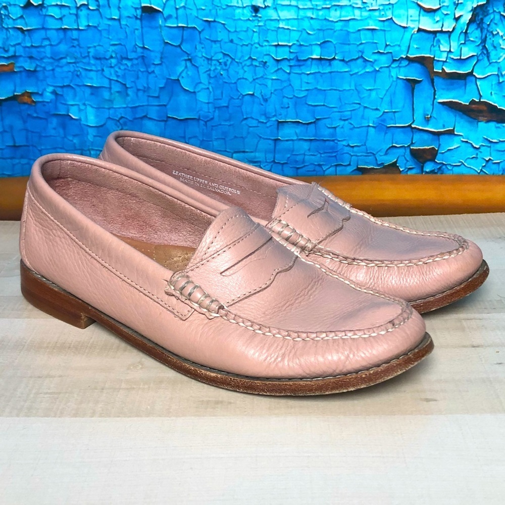 G.H. Bass & Co. Women's Weejuns Whitney Pink Leather Penny Loafers 6.5M